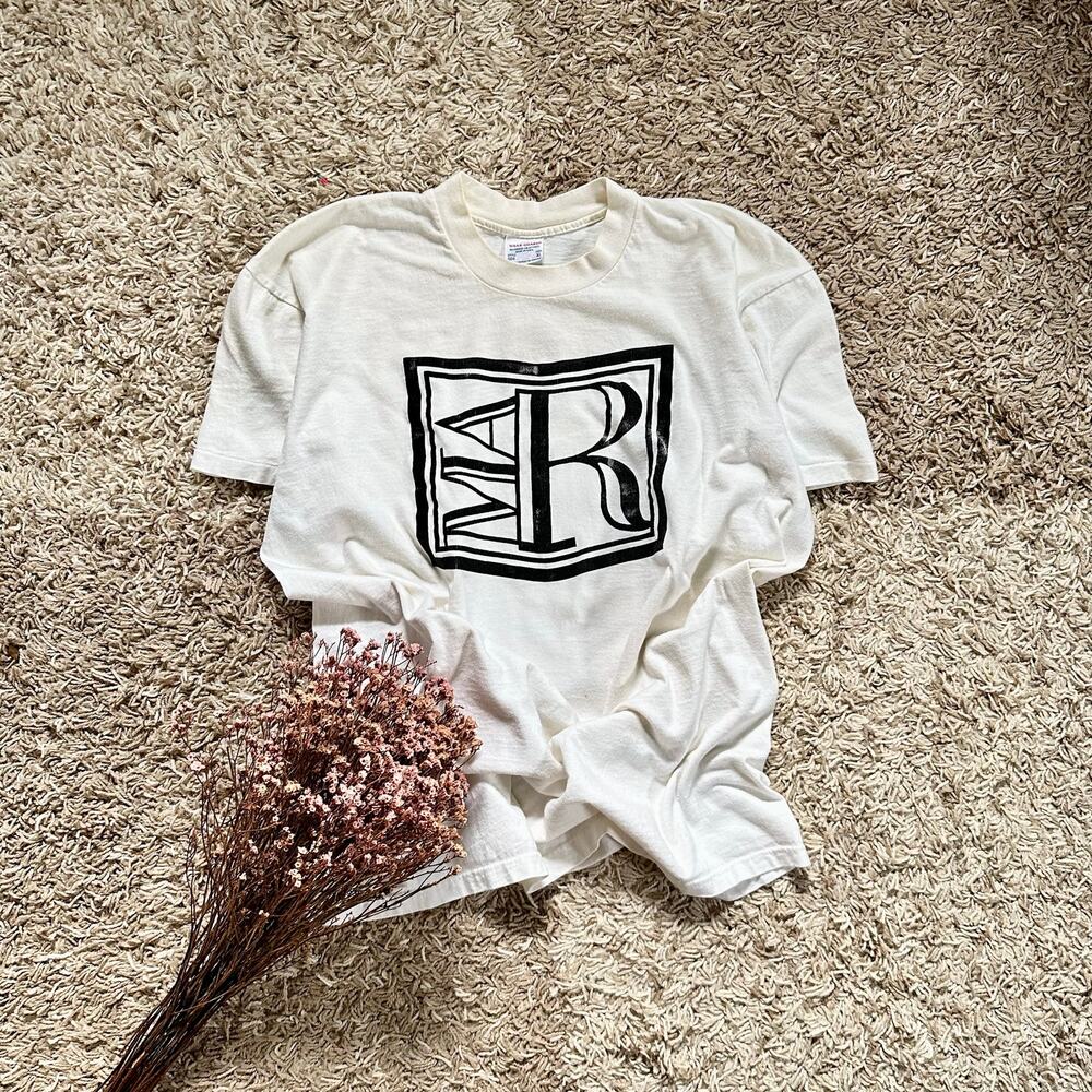 Vintage 80s Wear-Guard White Single Stitch Tee Made in USA Big Logo Men’s Siz XL